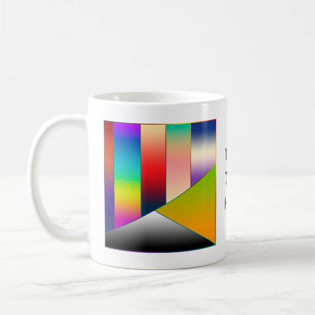 MOSAIC stripes triangles coloured II + your ideas Coffee Mug (Left)