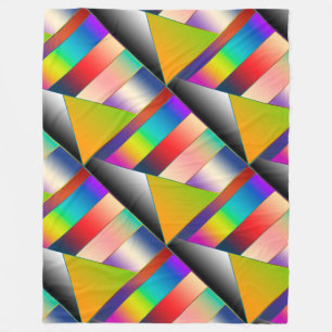 MOSAIC stripes triangles coloured II + your ideas Fleece Blanket