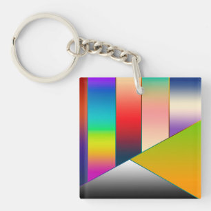 MOSAIC stripes triangles coloured II + your ideas Key Ring