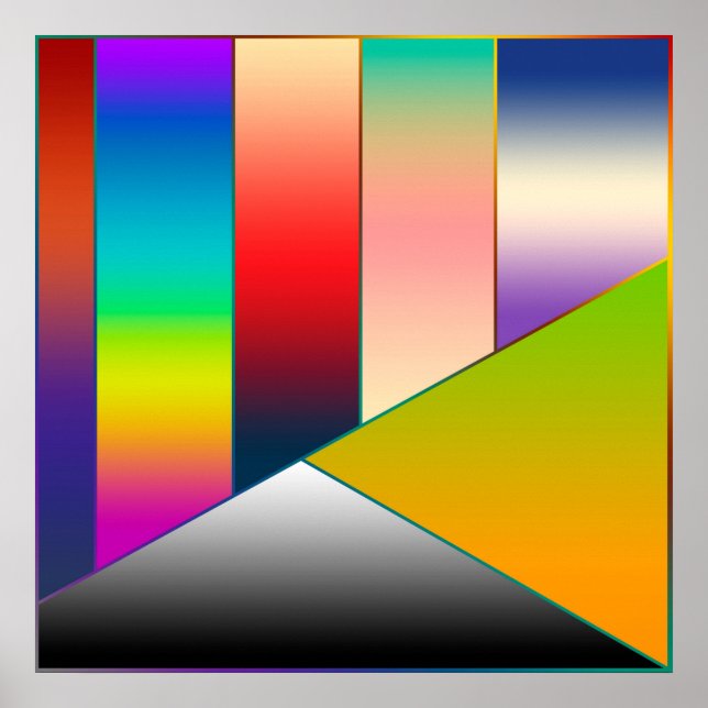 MOSAIC stripes triangles coloured II + your ideas Poster (Front)