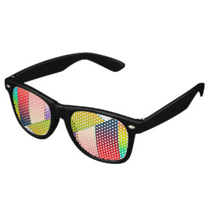 MOSAIC stripes triangles coloured II + your ideas Retro Sunglasses