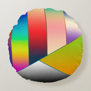 MOSAIC stripes triangles coloured II + your ideas Round Cushion
