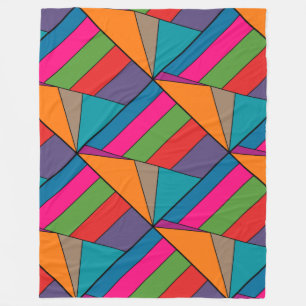 MOSAIC stripes triangles coloured III + your ideas Fleece Blanket