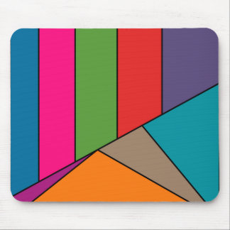 MOSAIC stripes triangles coloured III + your ideas Mouse Pad