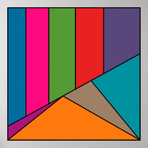 MOSAIC stripes triangles coloured III + your ideas Poster