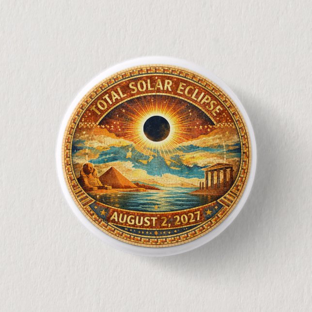 Mosaic Style 2027 Eclipse 3 Cm Round Badge (Front)
