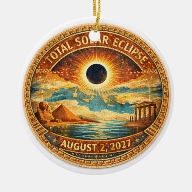 Mosaic Style 2027 Eclipse Ceramic Ornament (Front)