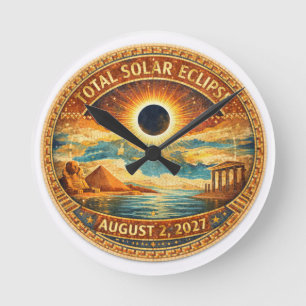 Mosaic Style 2027 Eclipse Round Clock