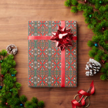 Mosaic Style Red and Green Christmas 