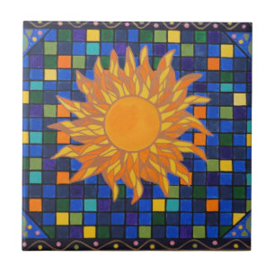 Mosaic Sun Ceramic Tile
