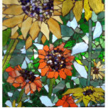 Mosaic Sunflower Photo Sculpture Badge<br><div class="desc">Mosaic Sunflower By Therese Dietzel of Willowcatdesigns</div>