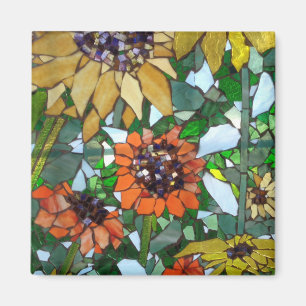 Mosaic Sunflowers Magnet