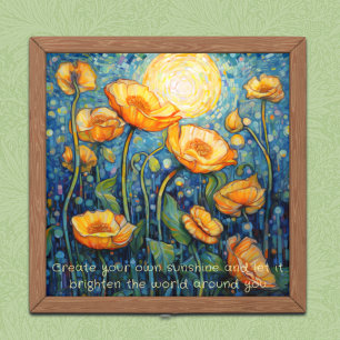 Mosaic Sunshine Garden, of Yellow Poppies Photo Print