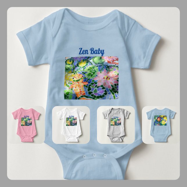 Mosaic Tile Koi Pond Baby Bodysuit (Creator Uploaded)