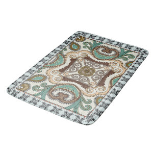 Mosaic Tile Pattern Bath Mat