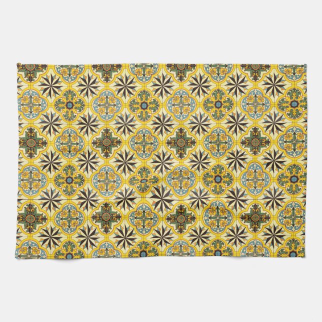 Mosaic Tile Pattern Kitchen Towels (Horizontal)
