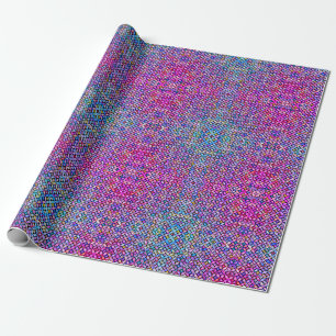 Mosaic Tile Pattern Purple and Blue Green Boho Wrapping Paper