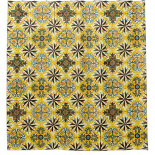 Mosaic Tile Pattern Shower Curtain