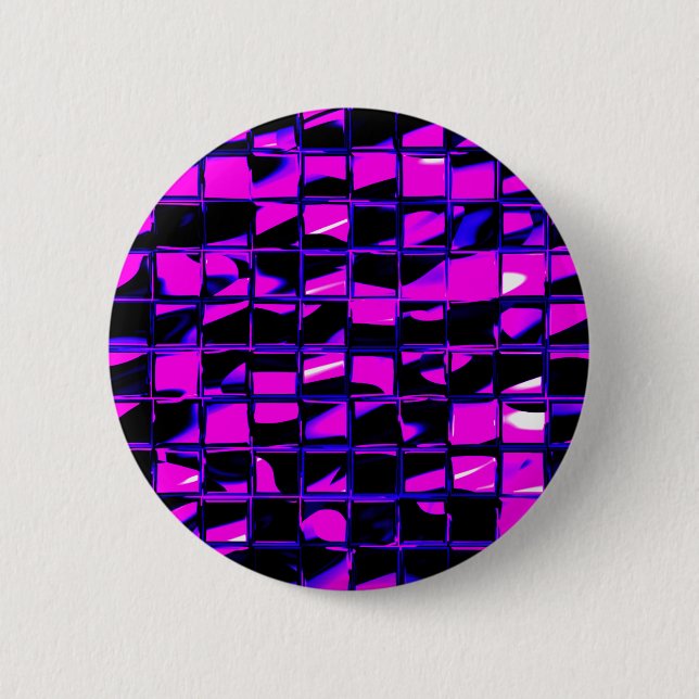 mosaic tile (purple) 6 cm round badge (Front)
