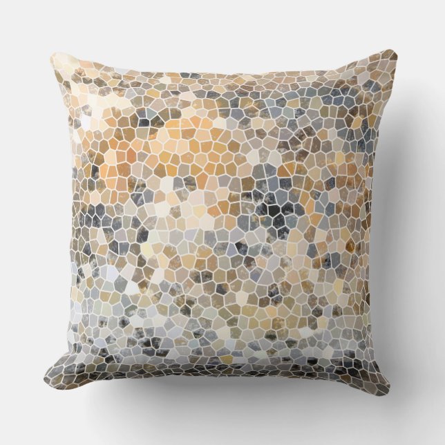Mosaic Tile Texture Pattern Throw Pillow (Front)