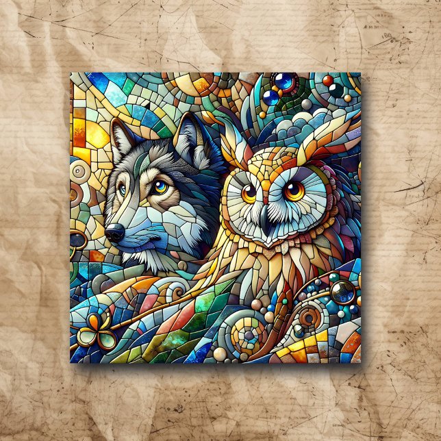 Mosaic Tile Wolf and Owl (Creator Uploaded)