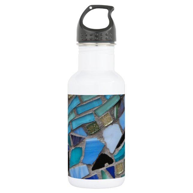 Mosaic Tiles of Blue and Green 532 Ml Water Bottle (Front)