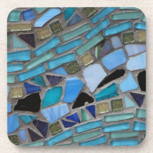 Mosaic Tiles of Blue and Green Coaster