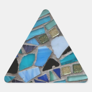 Mosaic Tiles of Blue and Green Triangle Sticker