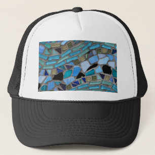 Mosaic Tiles of Blue and Green Trucker Hat