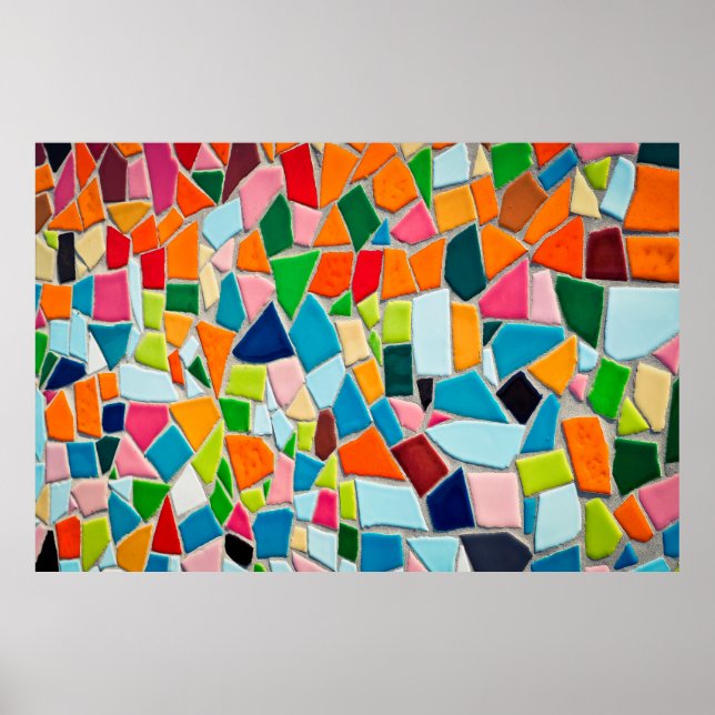 Mosaic tiles template texture poster (Front)