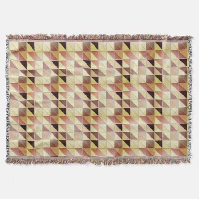Mosaic Tiles - yellow, gold and earth tones Throw Blanket (Front)