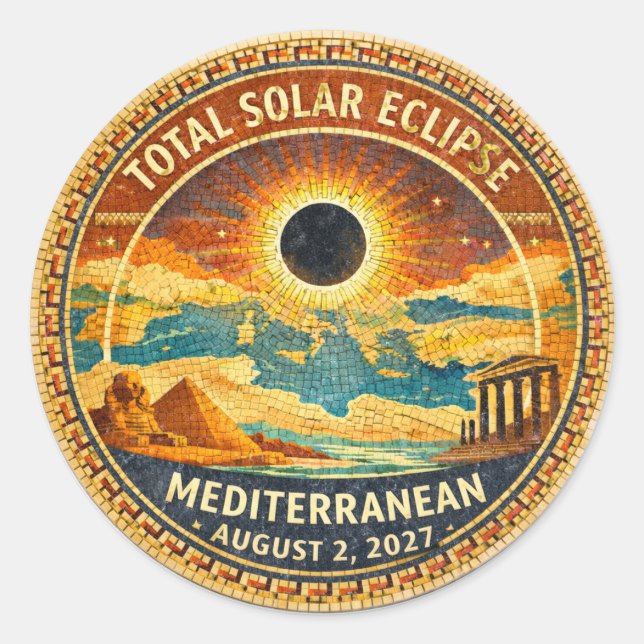 Mosaic  Total Solar Eclipse 2027 sticker (Front)