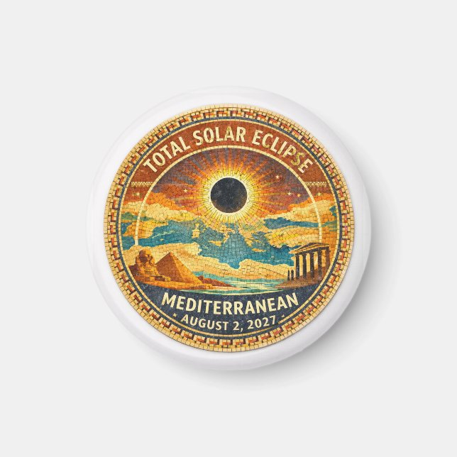 Mosaic  Total Solar Eclipse 2027 sticker Magnet (Front)