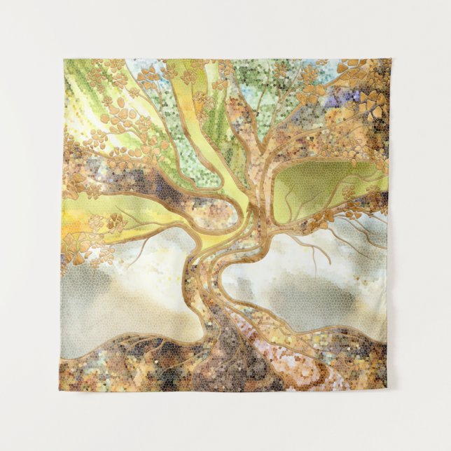 Mosaic Tree - Tree of life Tapestry (Front)