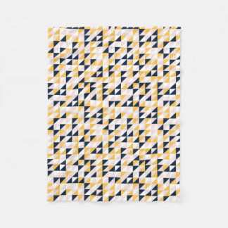 Mosaic Triangles in Yellow, Pink and Navy Blue Fleece Blanket