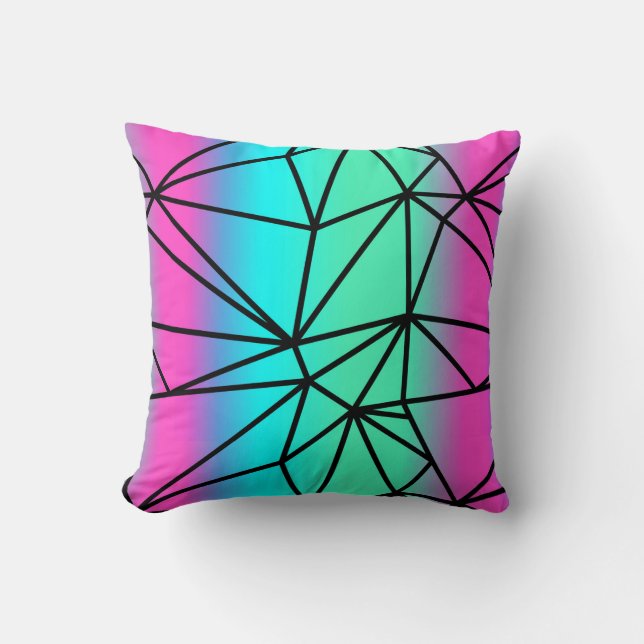 Mosaic Triangles Repeat Seamless Pattern Cushion (Front)