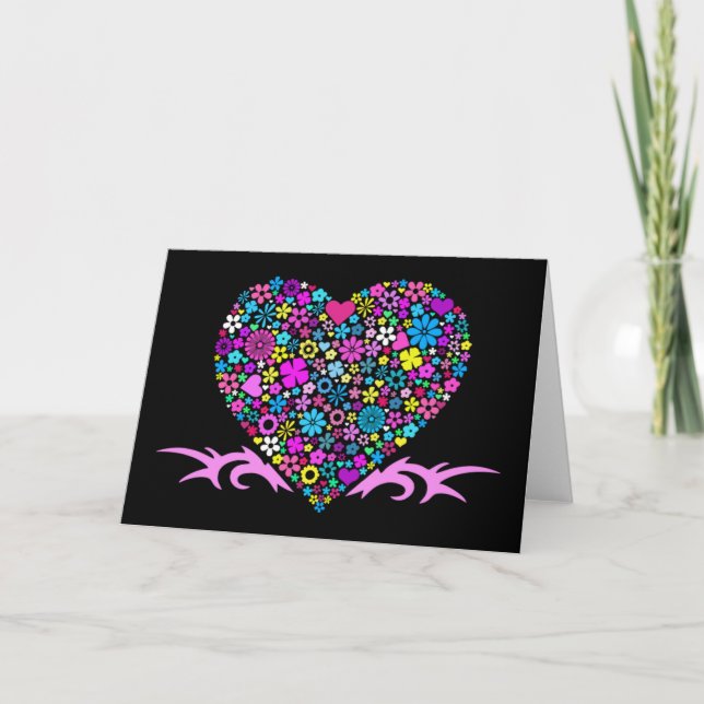 Mosaic Tribal Valentine's Day Card (Front)