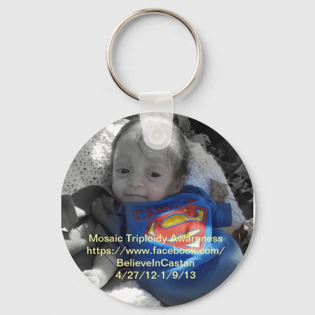 Mosaic Triploidy Awareness keychain (Front)