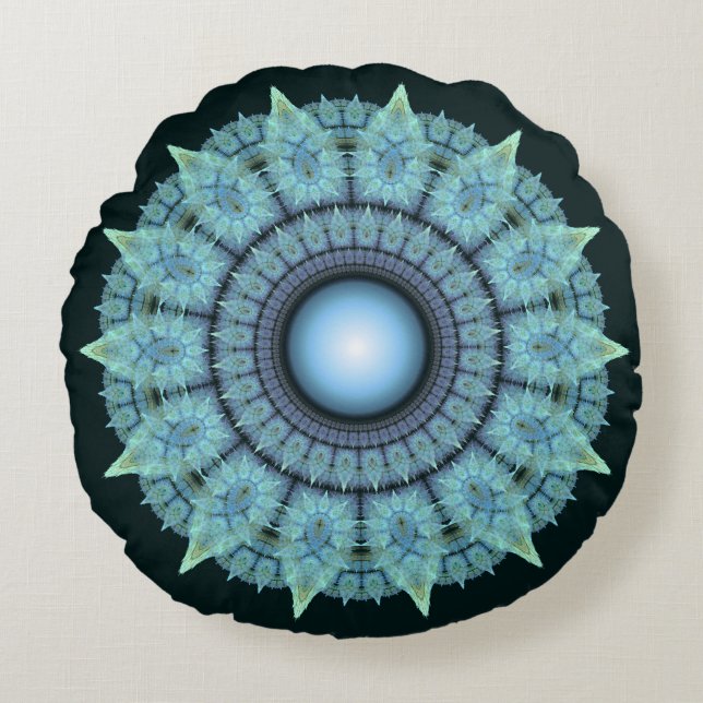Mosaic visual soft pattern round cushion (Front)