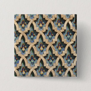 Mosaic Wall, Hassan II Mosque-Casablanca 15 Cm Square Badge