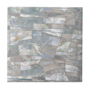 Mosaic Waves Art - Just Pearl Ceramic Tile