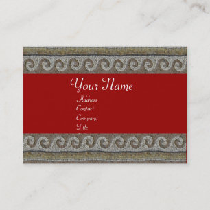 MOSAIC WAVES , light grey brown red Business Card