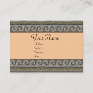 MOSAIC WAVES , light orange grey brown Business Card