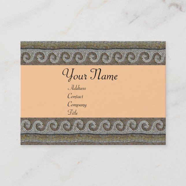 MOSAIC WAVES , light  orange grey brown Business Card (Front)