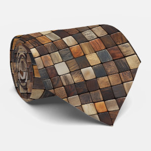 Mosaic Wood Tiles Neck Tie