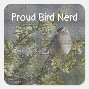 Mosaic Woodland Animal Birder Proud Bird Nerd Square Sticker