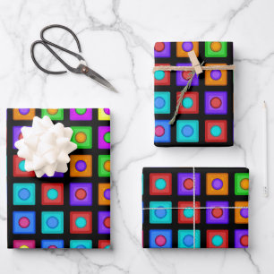 Mosaic Wrapping Paper Flat Sheet Set of 3