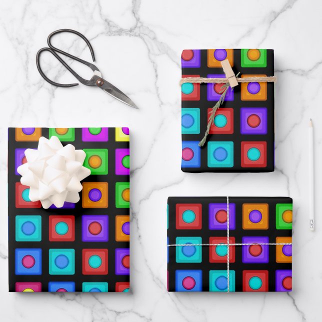 Mosaic Wrapping Paper Flat Sheet Set of 3 (Front)
