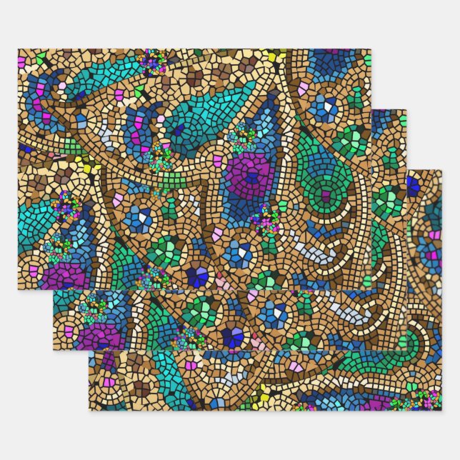 Mosaic Wrapping Paper Sheet (Set)