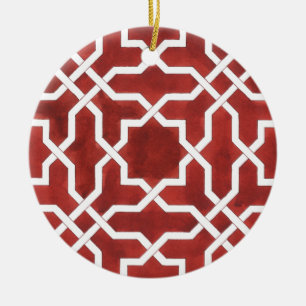 Mosaïque andalouse rouge ALHAMBRA Ceramic Ornament